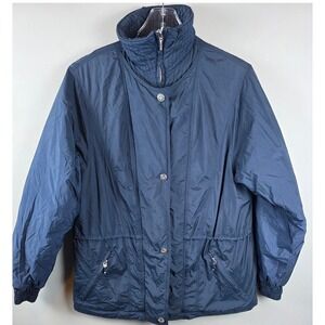 Polar Edge Navy Blue Lightweight Zip Up Jacket Womens S Snowflake Detail